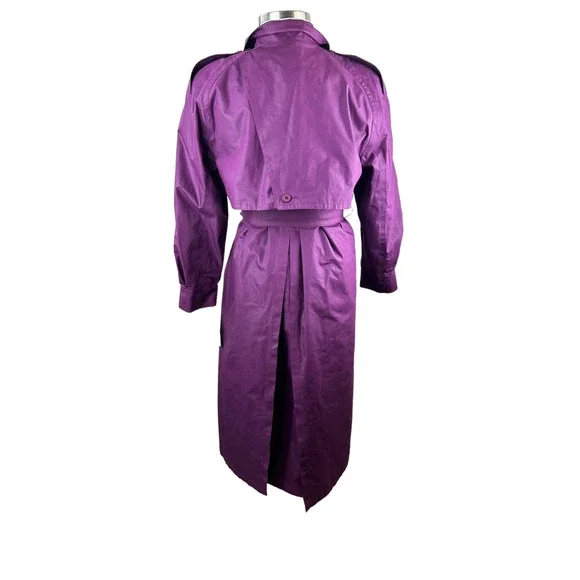 NWT London Fog Marta Trench Coat Royal Amethyst Purple Women's Size 16 H14297 - Picture 15 of 16